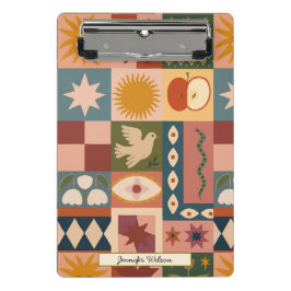 Mini Prancheta Mística de Patchwork Celestial da Boêmia Personali