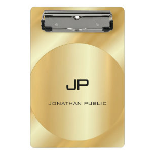 Mini Prancheta Modelo de Monograma Moderno Elegante Dourado