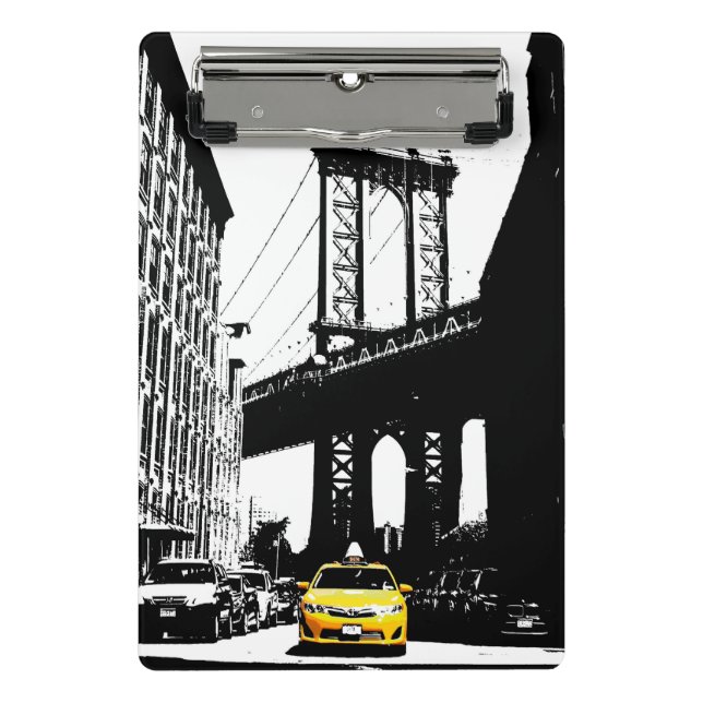 Mini Prancheta Modelo Nyc Yellow Taxi Brooklyn Bridge New York (Frente)