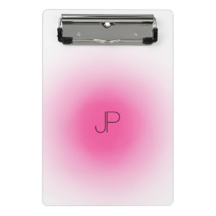 Mini Prancheta Monograma branco rosa Modelo moderno elegante