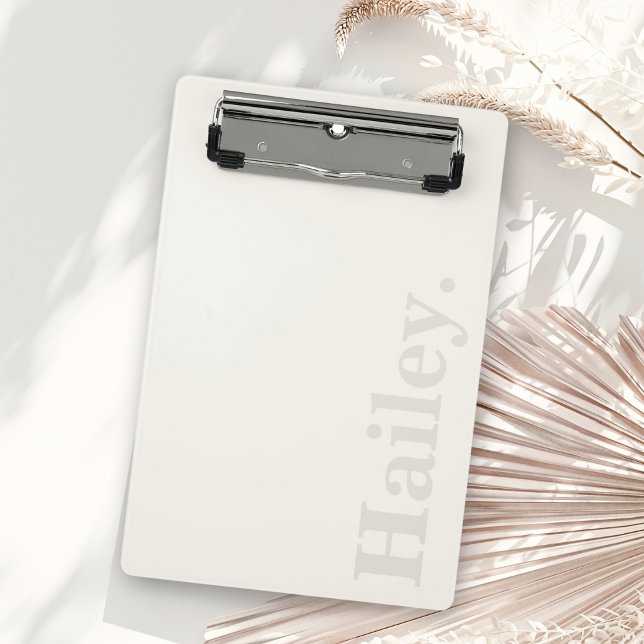 Mini Prancheta Monograma Clássico Elegante Mínimo Nome Branco de  (Criador carregado)