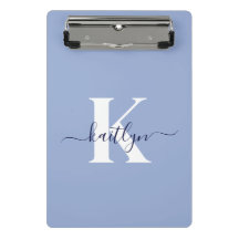Monograma de Letra de Script Azul Moderno