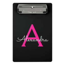 Mini Prancheta Monograma de Nome Feminino em Roscas Escrito Preto