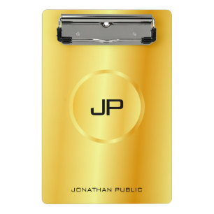 Mini Prancheta Monograma Dourado e elegante Modelo de tendências