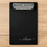 Mini Prancheta Monograma Elegante Moderno e Branco Negro<br><div class="desc">Apresentando nossa Coleção de Monogramas Modernos Minimalistas Pretos e Brancos: adote simplicidade e sofisticação com nossos designs minimalistas, curados para elevar seu estilo sem esforço. Feita de olho na estética moderna, essa coleção apresenta designs negras e brancos elegantes, acentuados por monogramas personalizados. De papelaria chic a acessórios versáteis, nossa coleção...</div>