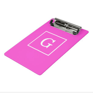 Mini Prancheta Monograma inicial com quadro branco rosa quente