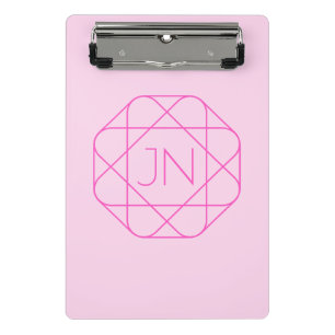 Mini Prancheta Monograma legal, Estilo do logotipo da anca Rosa
