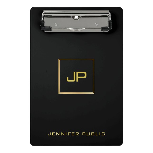 Mini Prancheta Monograma Moderno de Tendência Design Minimalista  (Frente)