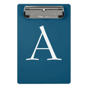 Mini Prancheta Monograma Moderno Elegante Plana Azul Oceânico Ini