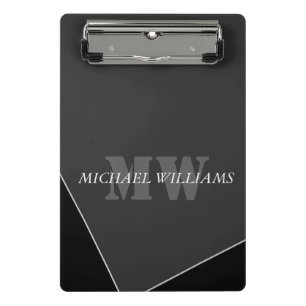 Mini Prancheta Monograma Negro de Cinzas Artísticas Modernas