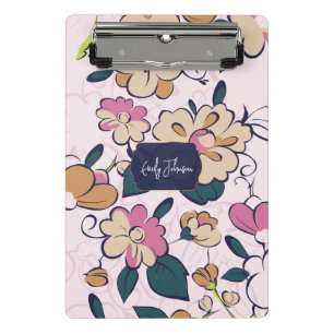 Mini Prancheta Monograma Nobre Floral Naval