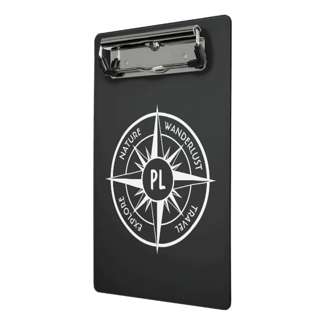 Mini Prancheta Monograma preto e branco do emblema da estrela da  (Angulado2)