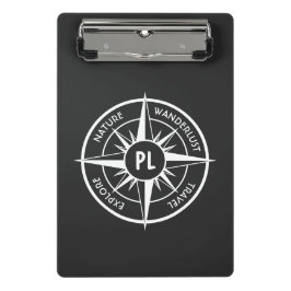 Mini Prancheta Monograma preto e branco do emblema da estrela da 