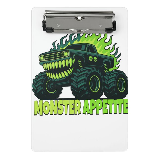 Mini Prancheta Monstro Caminhão Horror Chama (Frente)