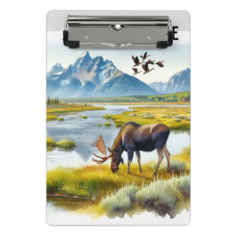 Mini Prancheta Moose Watercolor Ai Art Monograma