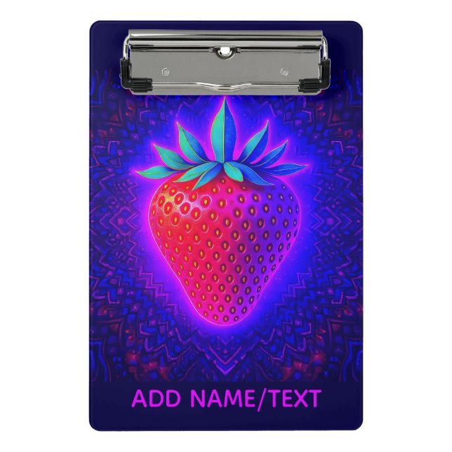 Mini Prancheta Morangue Neon Olhar vívido clipboard (Frente)