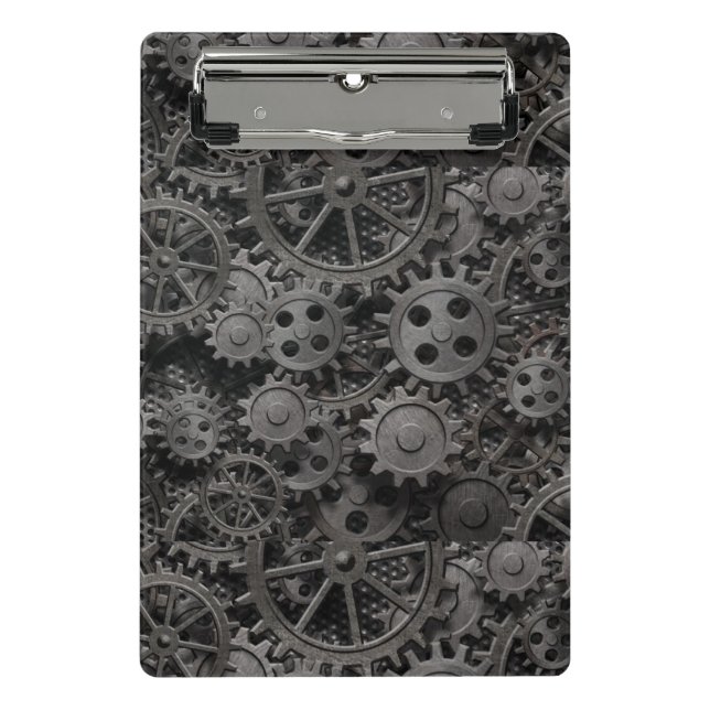 Mini Prancheta Muitas engrenagens do metal ou peças oxidadas (Frente)