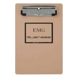 Mini Prancheta Na moda preto e rosa monograma personalizado