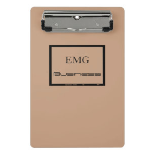 Mini Prancheta Na moda preto e rosa monograma personalizado