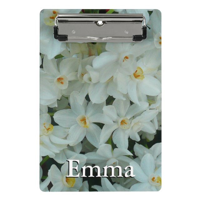Mini Prancheta Narciso Paperwhite Flores Brancas Delicadas (Frente)