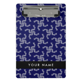 Mini Prancheta Natal Garland, Azul, Seu nome, Personalize