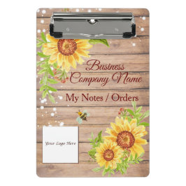Mini Prancheta Negócios de girassol amarelo na moda