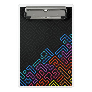 Mini Prancheta Neon Geometric Maze Mini Clipboard – Modern Colorf