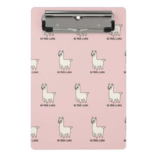 Mini Prancheta "No Prob-Llama" Cute Llama Doodle - Chill Vibe (Frente)