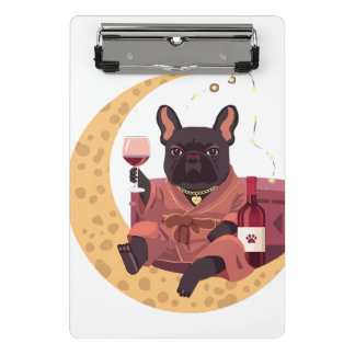 Mini Prancheta Noite de Vinho da Mamãe do Bulldog Francês