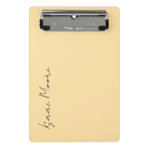 Mini Prancheta Nome Caligrafia Script Elegante Simples Creme Bege