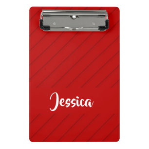 Mini Prancheta Nome personalizado de plástico diagonal vermelho t