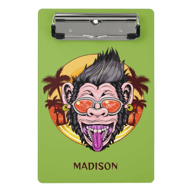 Mini Prancheta Nome personalizado do Beach Monkey (Frente)