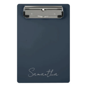 Mini Prancheta Nome personalizado elegante Azul escuro
