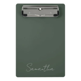 Mini Prancheta Nome Personalizado Elegante Azul Verde