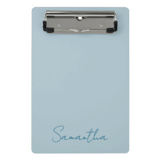 Mini Prancheta Nome Personalizado Elegante Pastel Azul