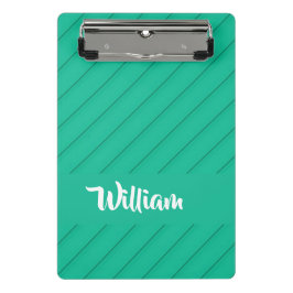 Mini Prancheta Nome personalizado plástico diagonal verde texturi