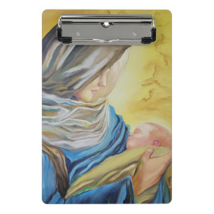 Mini Prancheta Nossa Senhora do Silêncio segurando Jesus bebê