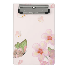 Mini Prancheta Notebook with Whimsical Butterfly Design