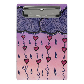 Mini Prancheta Nuvens, corações e gotas de chuva