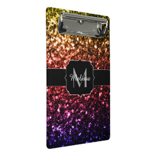 Mini Prancheta O roxo vermelho amarelo do arco-íris sparkles