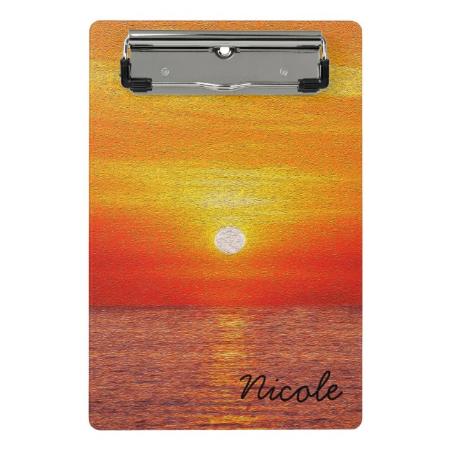Mini Prancheta Ocean Sunset Summer Beach Waves personalizado (Frente)