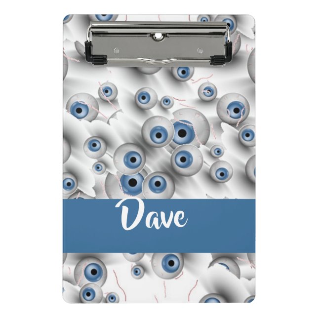 Mini Prancheta Olhos assustadores de nome personalizado (Frente)