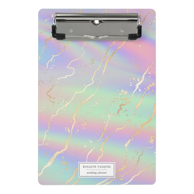 Mini Prancheta Opala Iridescente Holográfica | Personalizado (Frente)