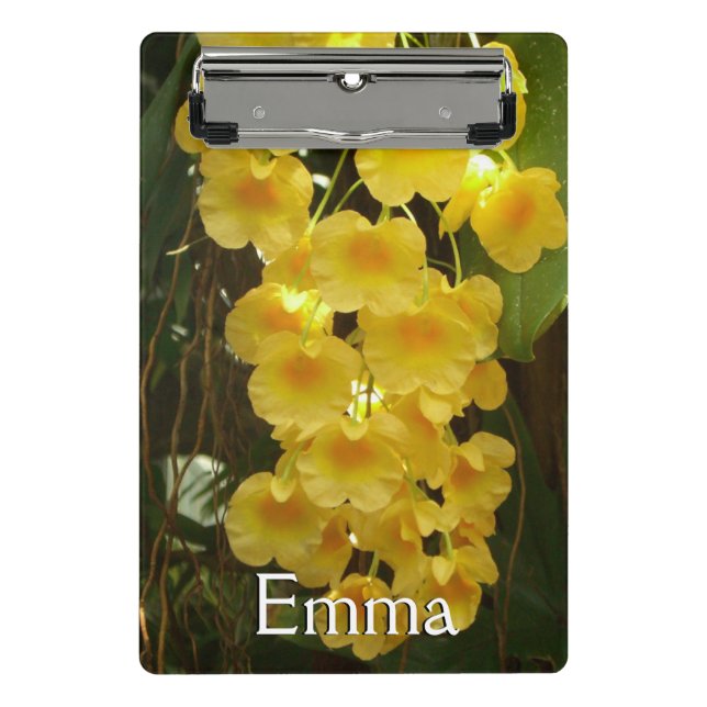 Mini Prancheta Orquídeas Amarelas Penduradas Flores Tropicais (Frente)