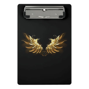 Mini Prancheta Ouro Angel Wings sobre fundo preto