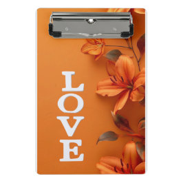 Mini Prancheta Pad de Exame Floral de Amor na moda Orange