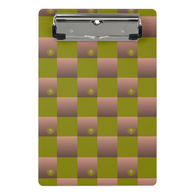 Mini Prancheta Padrão controlado em castanho e verde-oliva (Frente)