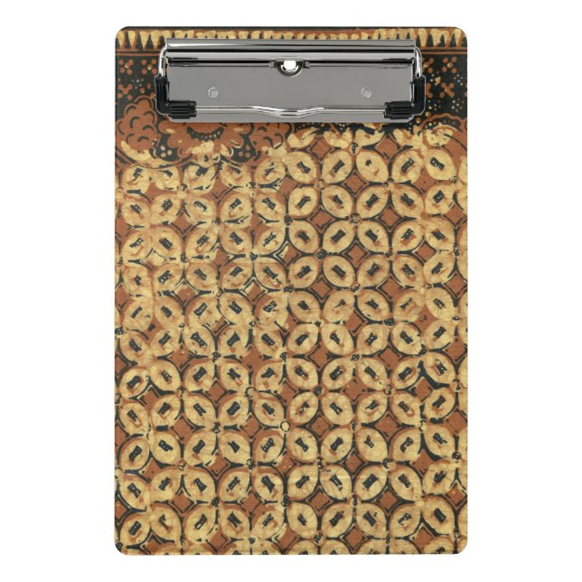 Mini Prancheta Padrão de Batik Kawung Indonésio Vintage Rústico (Frente)