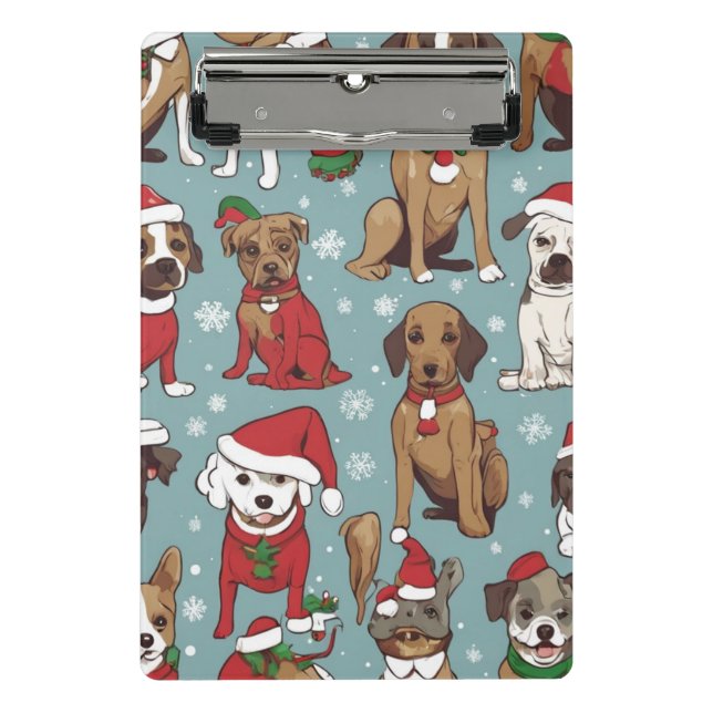 Mini Prancheta Padrão de cachorro bonitinho de Natal (Frente)