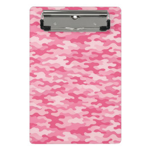 Mini Prancheta Padrão de Camuflagem Feminino Rosa